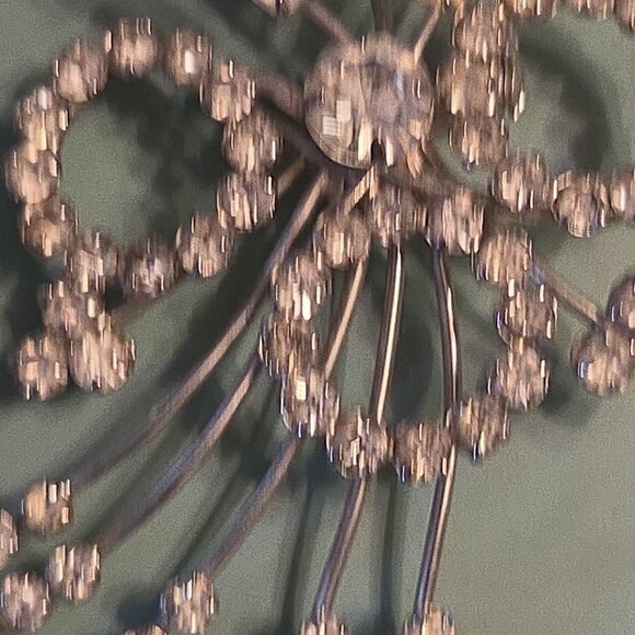 Vintage Silver-tone Clear Baguette Rhinestone Pin Brooch Pendant 3 Inches Spray - Picture 3 of 8